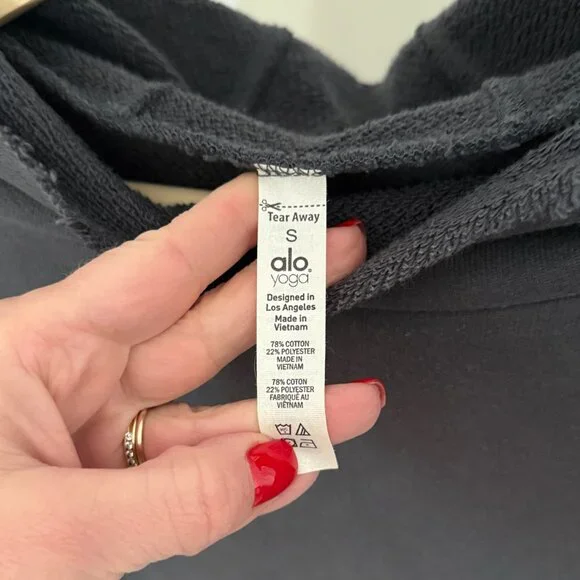 Alo Yoga Oversized Hoodie Sweatshirt| Dark Gray | Like New - Picture 5 of 6